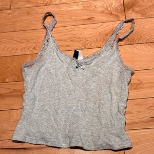 H&M Light Gray Lace Camisole